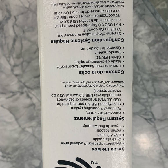 Seagate expansion external disk Drive add on storage for PC USB 3.0+ USB 2.0. - Picture 5 of 6